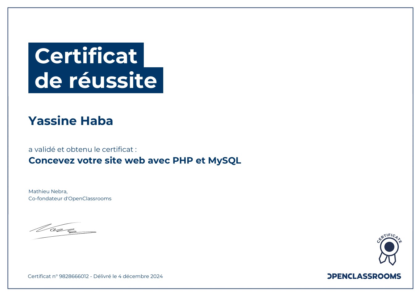Certification NodeJS, Express et MongoDB