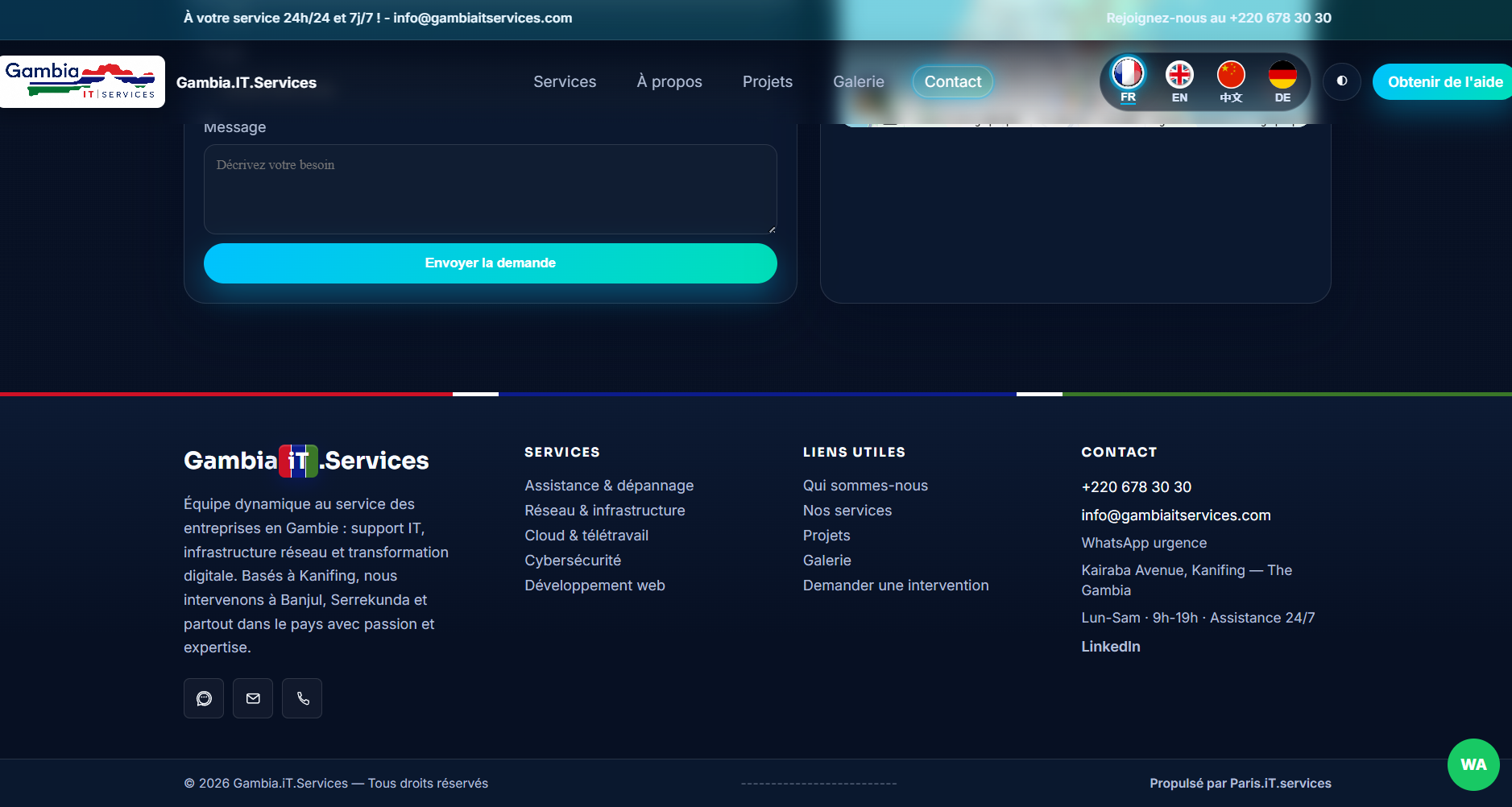 Section contact Gambia IT Services