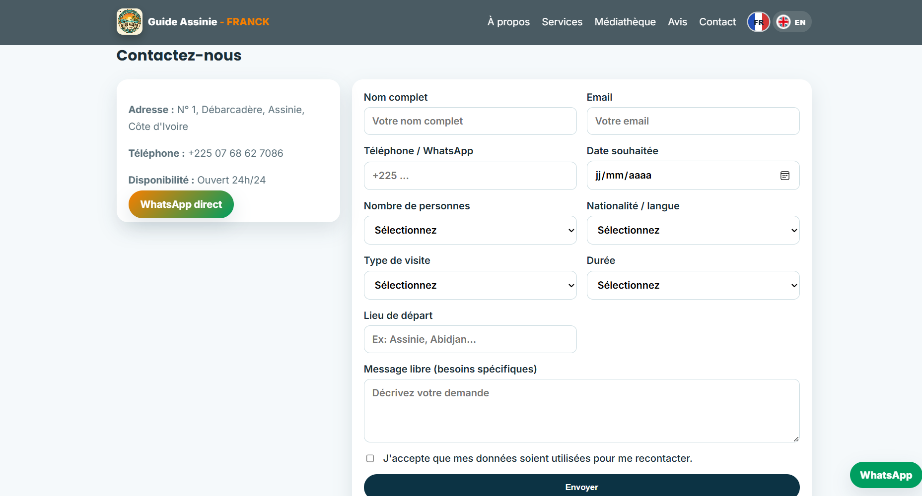 Contact Guide Assinie