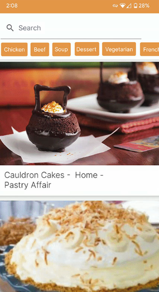 CookBook Android écran détail
